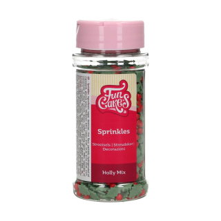 Cukrové zdobení vánoční cesmína mix 55 g FunCakes